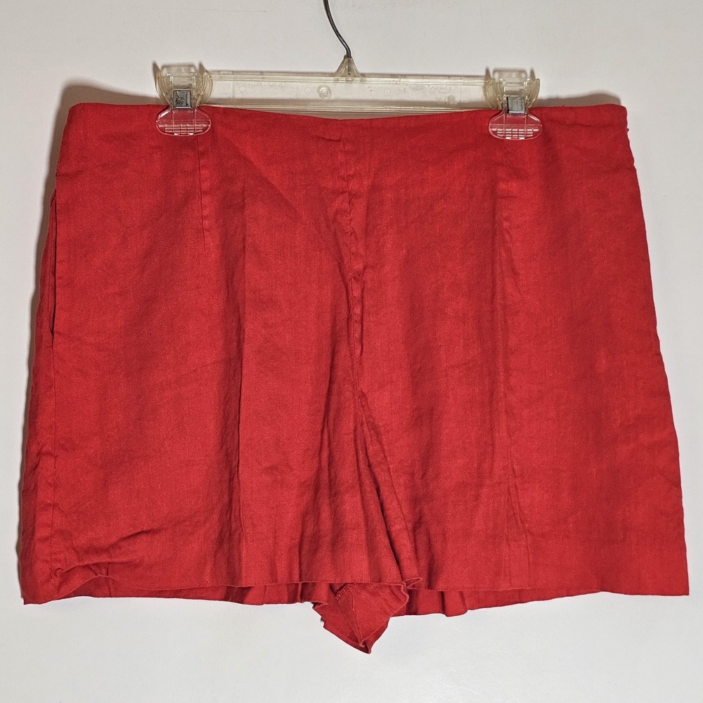 Antonio Melani Shorts Womens‎ 16 Red Linen Blend Casual Comfort Lightweight XL